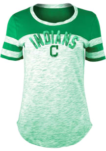 Cleveland Indians Womens Kelly Green Space Dye St. Pats Day Scoop T-Shirt