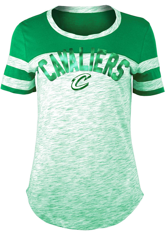 Cleveland Cavaliers Womens Kelly Green Space Dye St. Pats Day Scoop T-Shirt