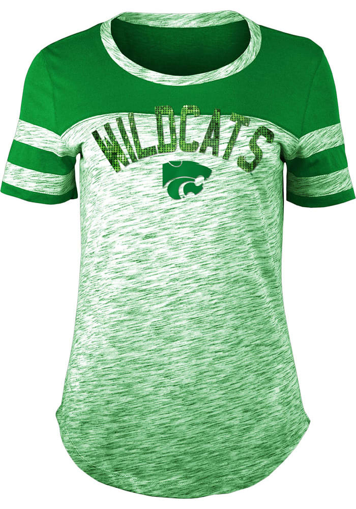 New Era K-State Wildcats Womens Green Space Dye St. Pats Day Short Sleeve T-Shirt
