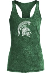 Michigan State Spartans Womens Green Mineral Wash Tank Top