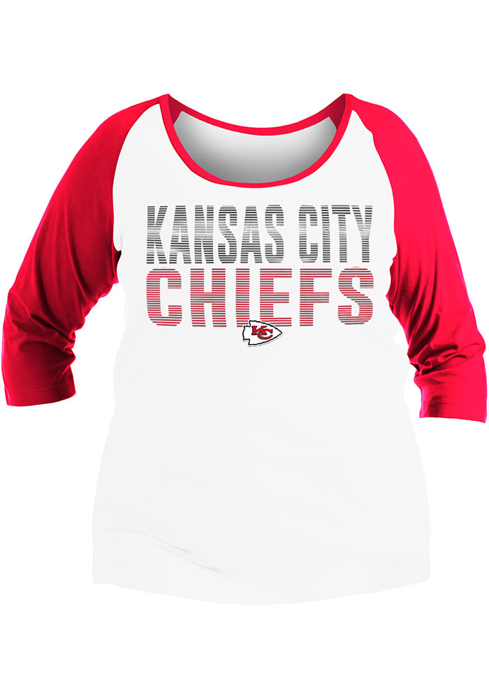 Kansas City Chiefs Womens White Athletic LS Tee