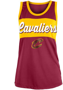 New Era Cleveland Cavaliers Womens Red Training Camp Mesh Tank Top