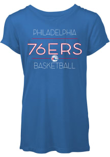 Philadelphia 76ers Womens Blue Novelty Short Sleeve T-Shirt