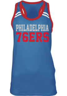 New Era Philadelphia 76ers Womens Blue Slub Racerback Tank Top
