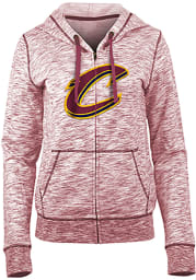 Cleveland Cavaliers Womens Red Athletic Space Dye Long Sleeve Full Zip Jacket