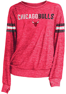 New Era Chicago Bulls Womens Red Novelty Sweater Knit Crew Sweatshirt