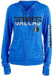 Dallas Mavericks Womens Blue Novelty Sweater Knit Long Sleeve Full Zip Jacket