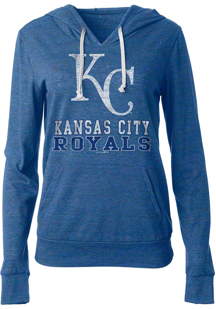 Kansas City Royals Womens Blue Triblend Hooded Sweatshirt