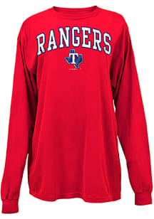 New Era Texas Rangers Womens Red Comfort Colors LS Tee