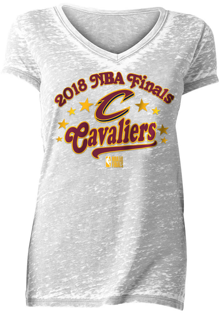 Cleveland Cavaliers Womens White Finals Burnout Short Sleeve T-Shirt