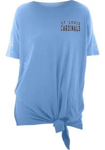 St Louis Cardinals Womens Light Blue Slub Side Tie Short Sleeve T-Shirt