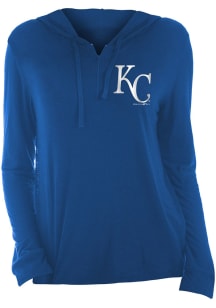 Kansas City Royals Womens Light Blue Slub Half Zip Hooded Sweatshirt