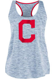 Cleveland Indians Womens Navy Blue Novelty Space Dye Racerback Tank Top