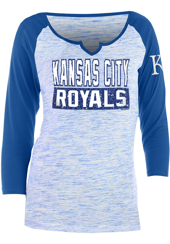 Kansas City Royals Womens Blue Novelty Space Dye Raglan LS Tee