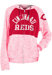 Cincinnati Reds Womens Red Novelty Space Dye Contrast Long Sleeve Full Zip Jacket