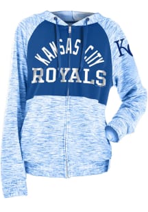 New Era Kansas City Royals Womens Blue Novelty Space Dye Contrast Long Sleeve Full Zip Jacket