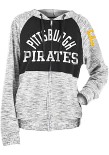 New Era Pittsburgh Pirates Womens Black Novelty Space Dye Contrast Long Sleeve Full Zip Jacket
