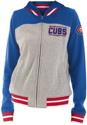 Chicago Cubs Womens Grey Opening Night French Terry Long Sleeve Full Zip Jacket