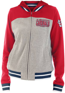 St Louis Cardinals Womens Grey Opening Night French Terry Long Sleeve Full Zip Jacket