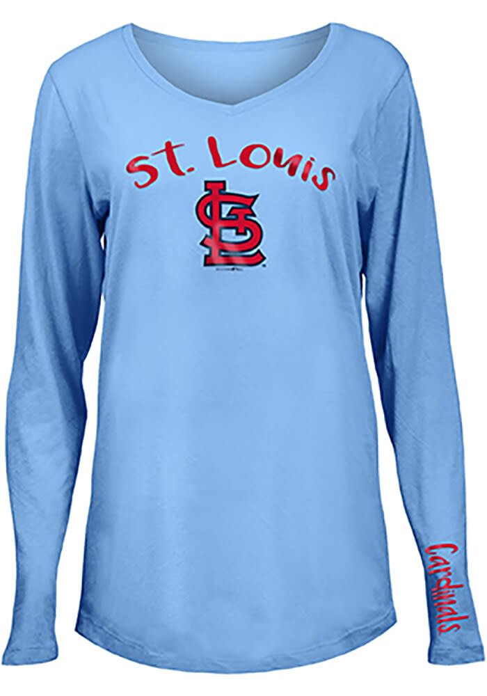 New Era Women's New Era Red St. Louis Cardinals Plus Size Space Dye Raglan  V-Neck T-Shirt