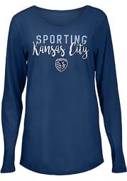 Sporting Kansas City Womens Navy Blue Timeless Taylor LS Tee