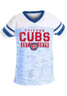 New Era Chicago Cubs Girls Blue Space Dye Short Sleeve Fashion T-Shirt