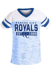 New Era Kansas City Royals Girls Blue Space Dye Short Sleeve Fashion T-Shirt