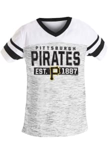 New Era Pittsburgh Pirates Girls Grey Space Dye Short Sleeve Fashion T-Shirt
