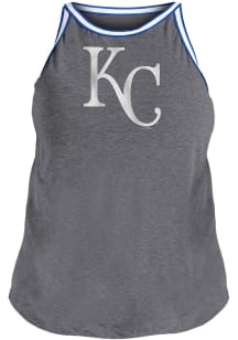 Kansas City Royals Womens Grey Plus Stripe Trim Tank Top