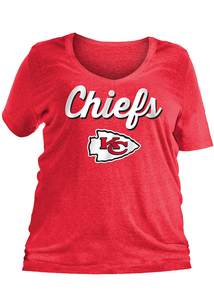 Kansas City Chiefs Womens Triblend V T-Shirt - Grey