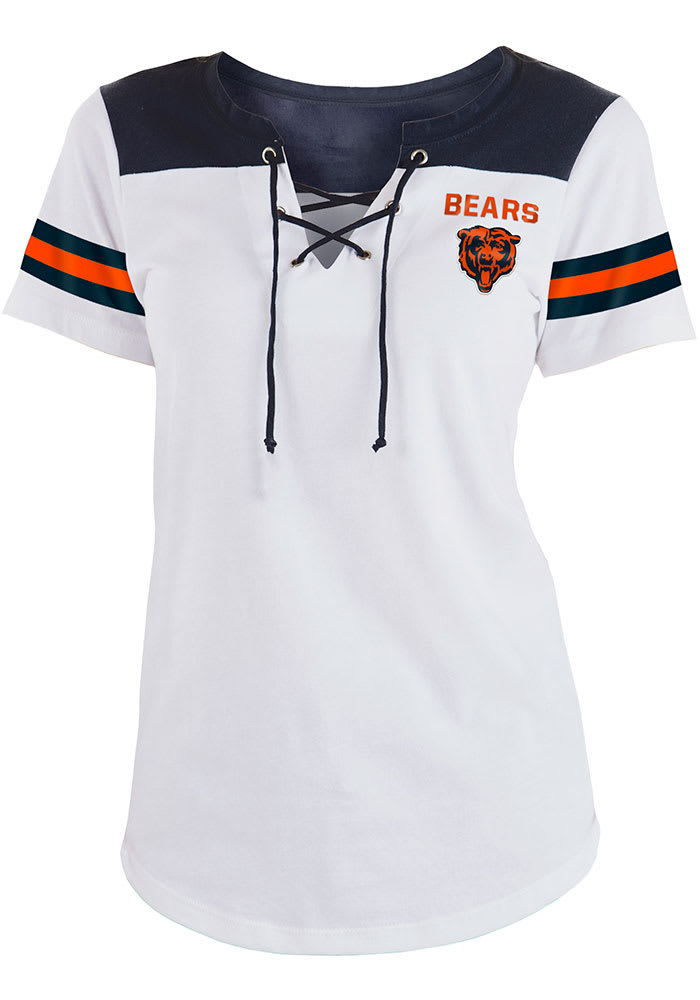 Chicago Bears Women's Jersey V-Neck T-Shirt by New Era Apparel