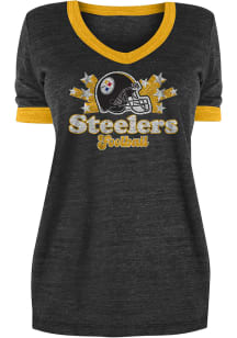 New Era Pittsburgh Steelers Womens Black Classic Short Sleeve T-Shirt