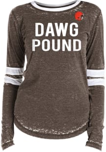 Cleveland Browns Womens Brown Washes LS Tee