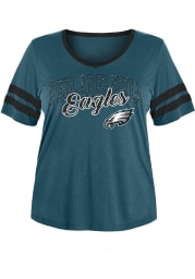 Philadelphia Eagles Womens Midnight Green Rayon Slub Short Sleeve T-Shirt