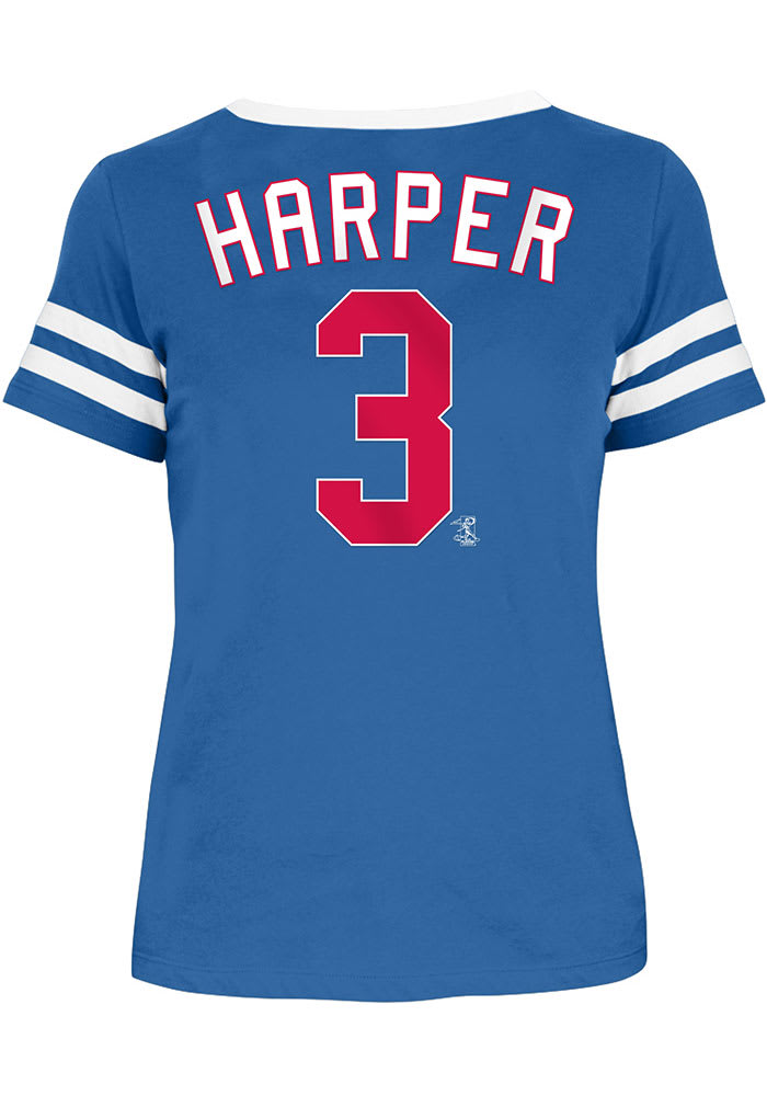 Bryce Harper Philadelphia Phillies Womens Blue Primary Logo Player T-Shirt