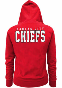 New Era Kansas City Chiefs Womens Red Primary Logo Back Hit Brushed Fleece Long Sleeve Full Zip ..