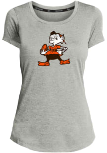 Brownie  New Era Cleveland Browns Womens Grey Contemporary Throwback T-Shirt