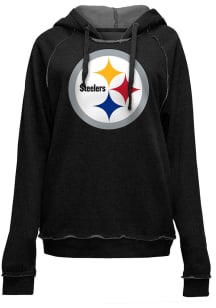 New Era Pittsburgh Steelers Womens Black Primary Logo Brushed Fleece Hooded Sweatshirt