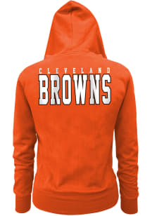 New Era Cleveland Browns Womens Orange Primary Logo Back Hit Brushed Fleece Long Sleeve Full Zip..