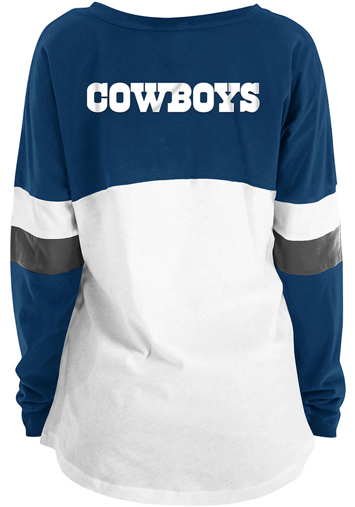 New Era / Women's Dallas Cowboys Space Dye Lace Navy Raglan Shirt