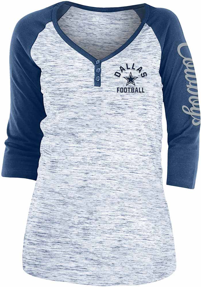 New Era / Women's Dallas Cowboys Space Dye Lace Navy Raglan Shirt