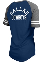 New Era Dallas Cowboys Womens Navy Blue Lace Up Raglan Short Sleeve T-Shirt