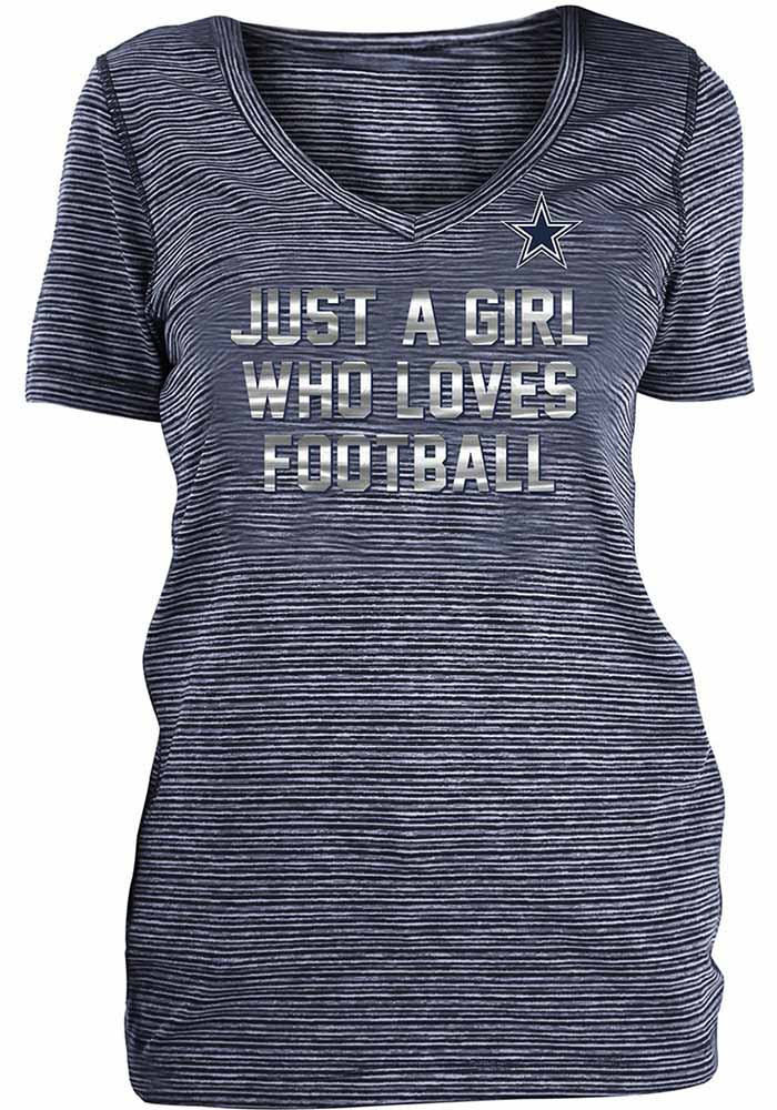 New Era Women's Dallas Cowboys Twist Front Navy T-Shirt