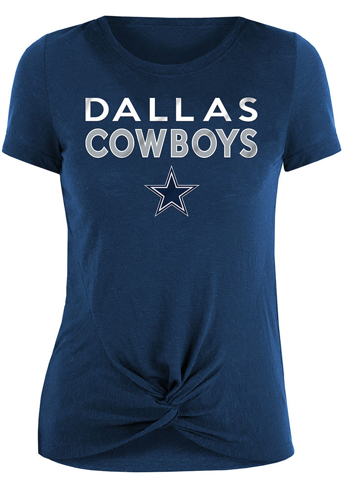 Dallas Cowboys New Era Women's Lightweight Lace-Up Raglan T-Shirt -  Navy/Gray