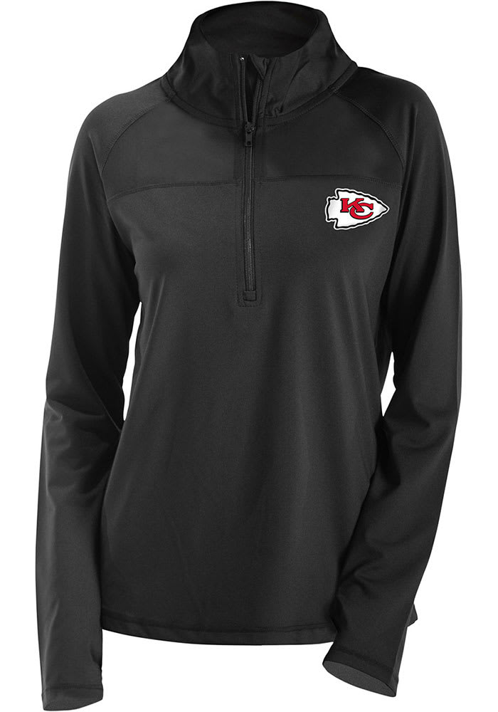 Kansas City Chiefs New Era Womens Black Space Dye Long Sleeve 1/4 Zip