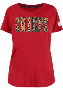 New Era Kansas City Chiefs Womens Red Cheetah T-Shirt