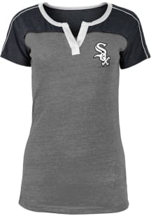 New Era Chicago White Sox Womens Grey V Notch Short Sleeve T-Shirt