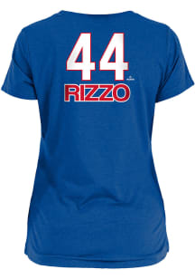 Anthony Rizzo Chicago Cubs Womens Blue Brushed Player T-Shirt