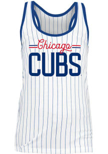 New Era Chicago Cubs Womens White Pinstripe Tank Top