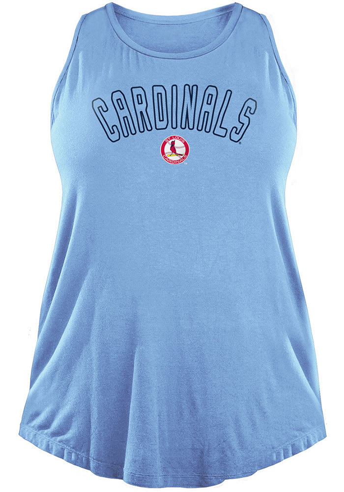 New Era St Louis Cardinals Women's Light Blue Space Dye Tank Top, Light Blue, 60% Cotton / 40% POLYESTER, Size XS, Rally House